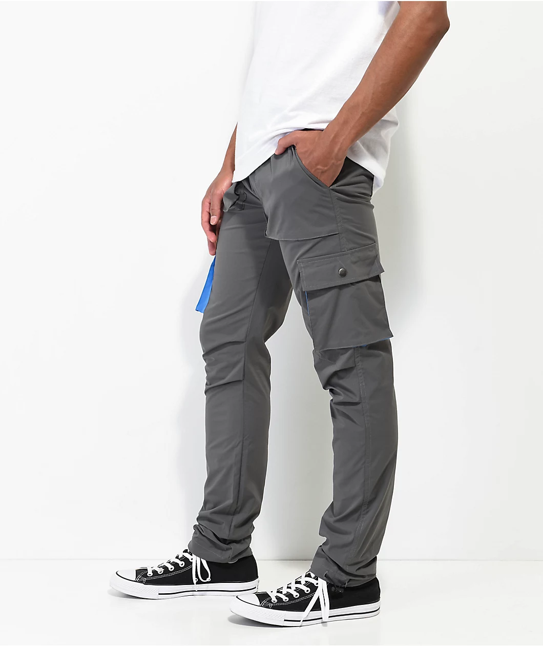 American Stitch Stretch Slim Grey Cargo Pants - Image 3