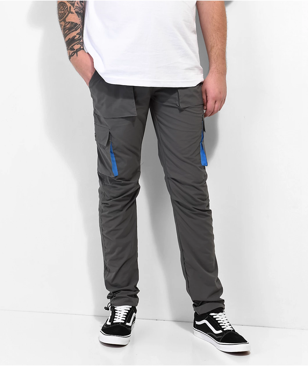 American Stitch Stretch Slim Grey Cargo Pants - Image 6