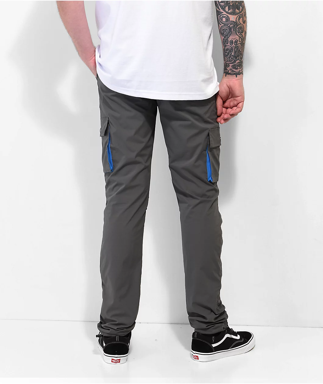 American Stitch Stretch Slim Grey Cargo Pants - Image 7