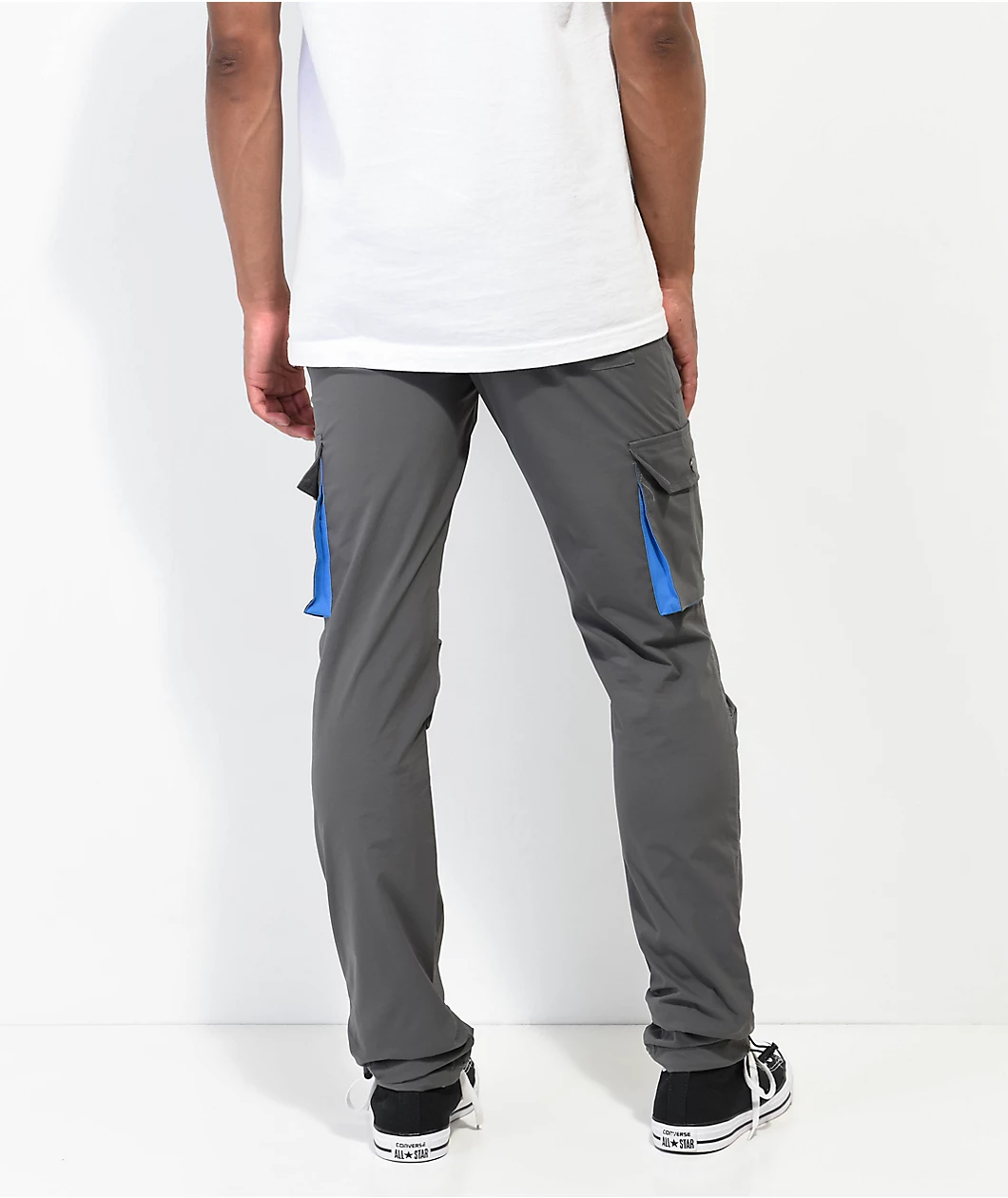 American Stitch Stretch Slim Grey Cargo Pants - Image 2