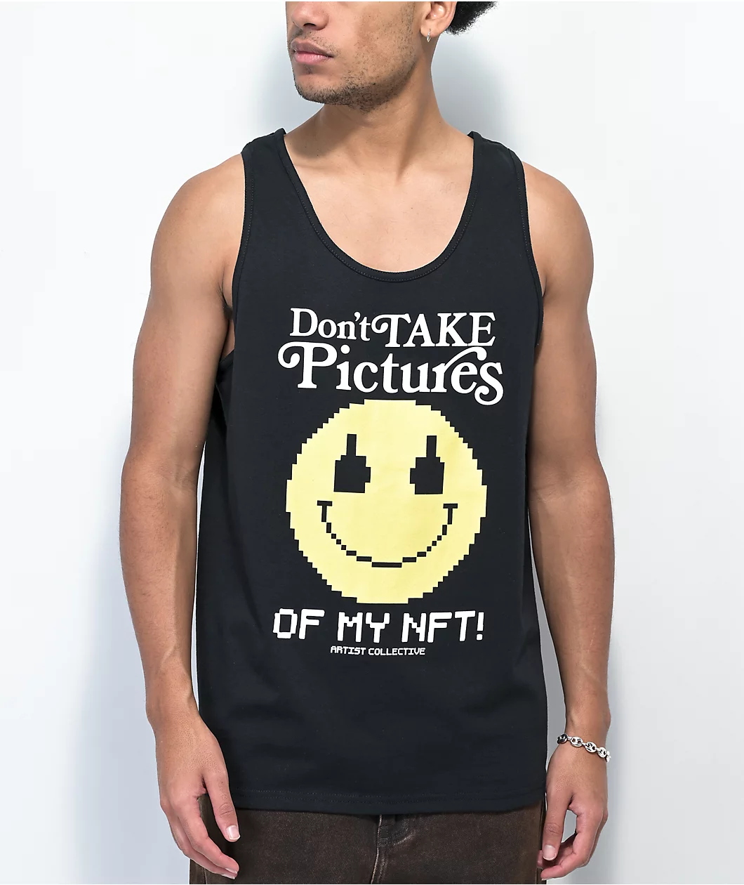 Artist Collective No Pictures Please Black Tank Top