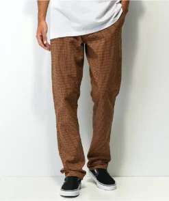 Brixton Choice Orange & Black Plaid Chino Pants