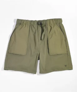 Brixton Jupiter Service Olive Green Elastic Shorts
