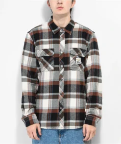 Brixton X Coors Pow Bowery Brown & Blue Flannel Shirt