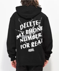 Broken Promises Cracked Screen Black Hoodie