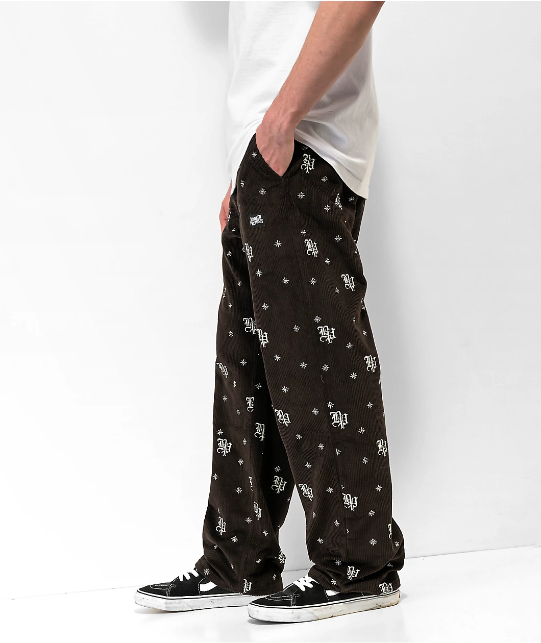 Broken Promises Lock Up Black Elastic Waist Corduroy Pants - Image 3