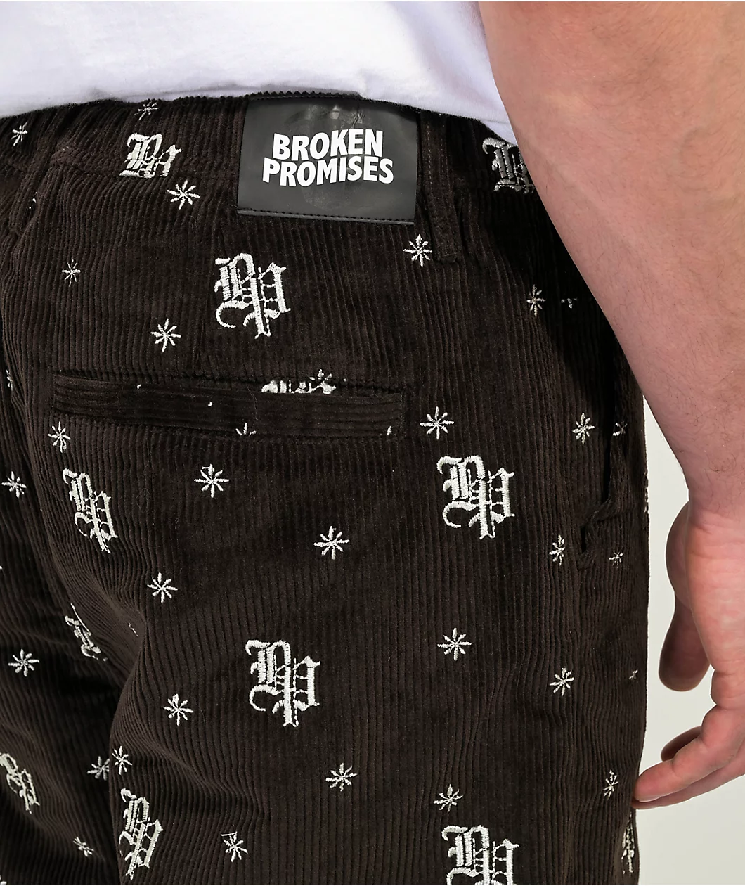 Broken Promises Lock Up Black Elastic Waist Corduroy Pants - Image 5