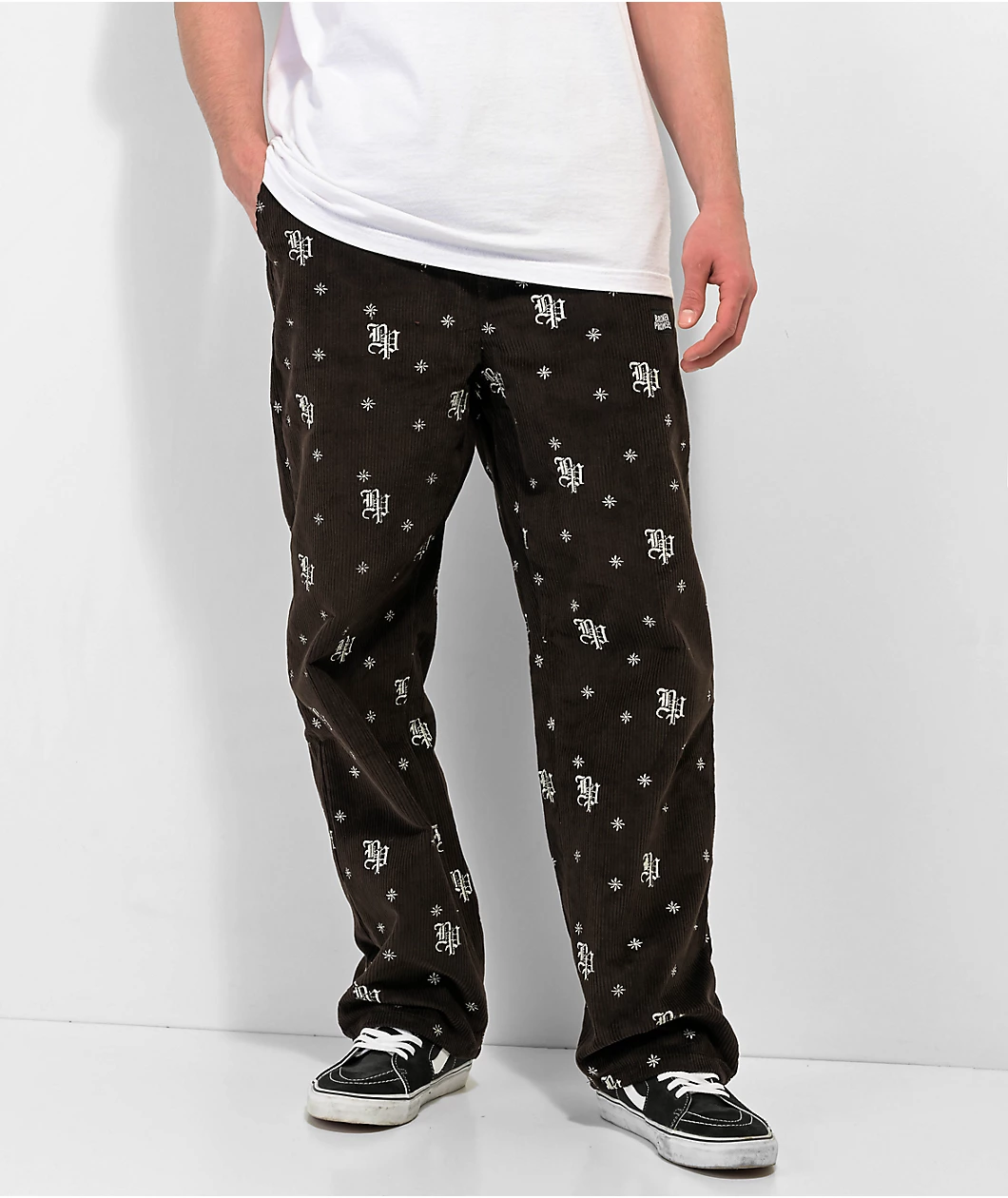 Broken Promises Lock Up Black Elastic Waist Corduroy Pants