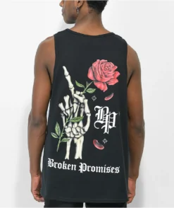 Broken Promises Wishful Thinking Black Tank Top