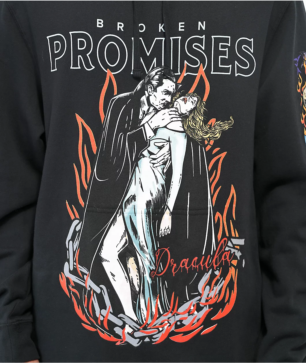Broken Promises X Dracula Bite Me Black Hoodie - Image 3