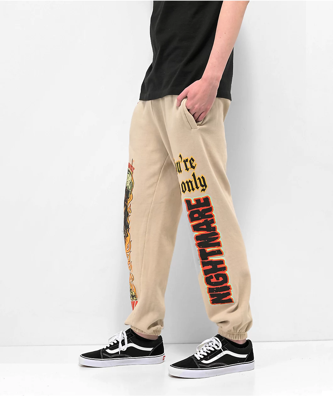 Broken Promises X Dracula Nightmare Of Horror Tan Sweatpants - Image 5