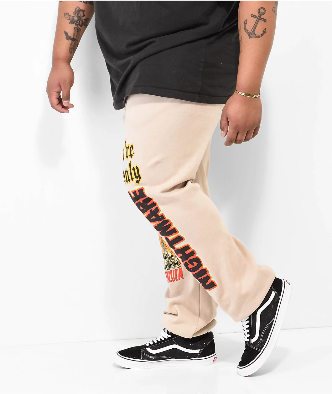 Broken Promises X Dracula Nightmare Of Horror Tan Sweatpants - Image 8