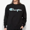 Champion GF70 Reverse Weave Black Creweck Sweatshirt