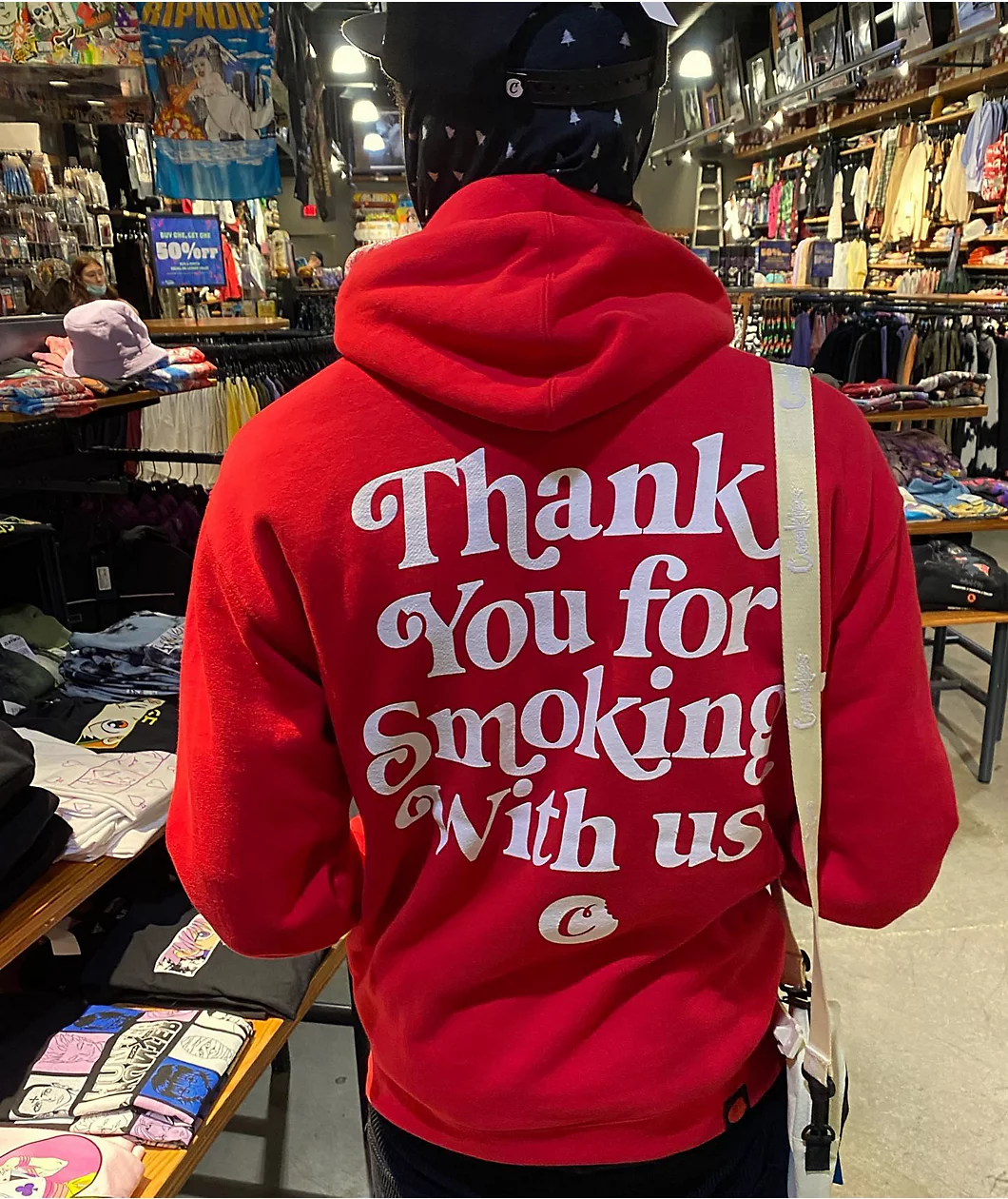 Cookies Smoke With Us Red Hoodie - Image 3