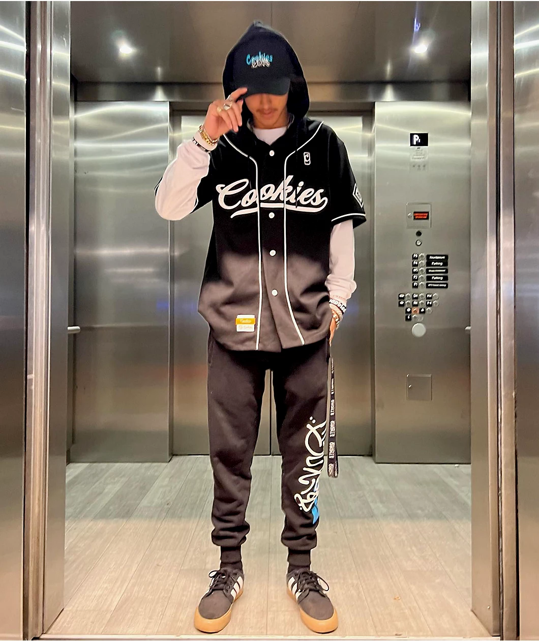 Cookies X OTXBOYZ Graffiti Paint Black Sweatpants - Image 6