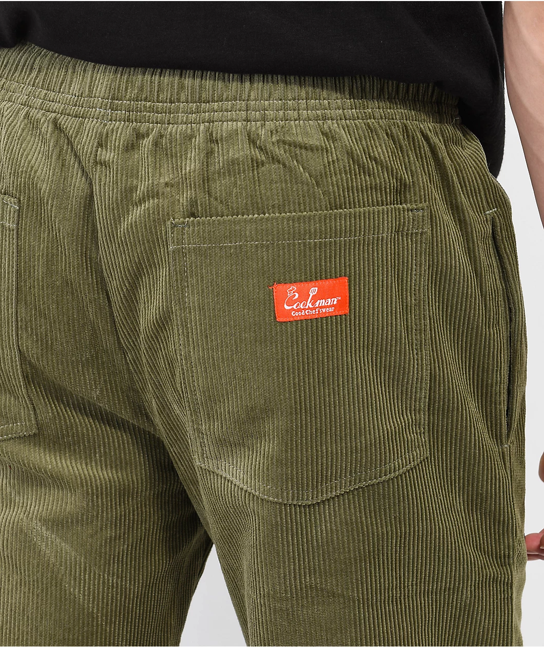 Cookman Khaki Green Corduroy Chef Pants - Image 5