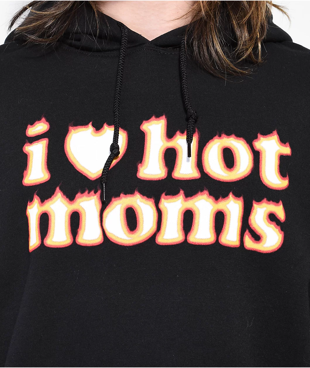Danny Duncan I Heart Hot Moms Flame Black Hoodie - Image 3