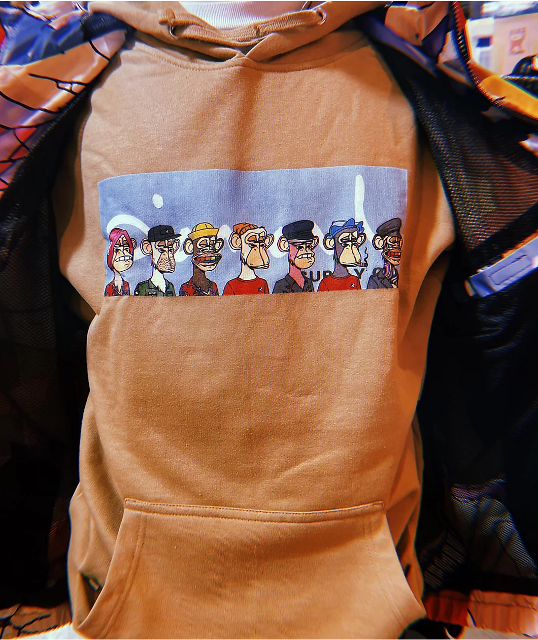 Diamond Supply Co. X Ape All Gang Tan Hoodie - Image 5