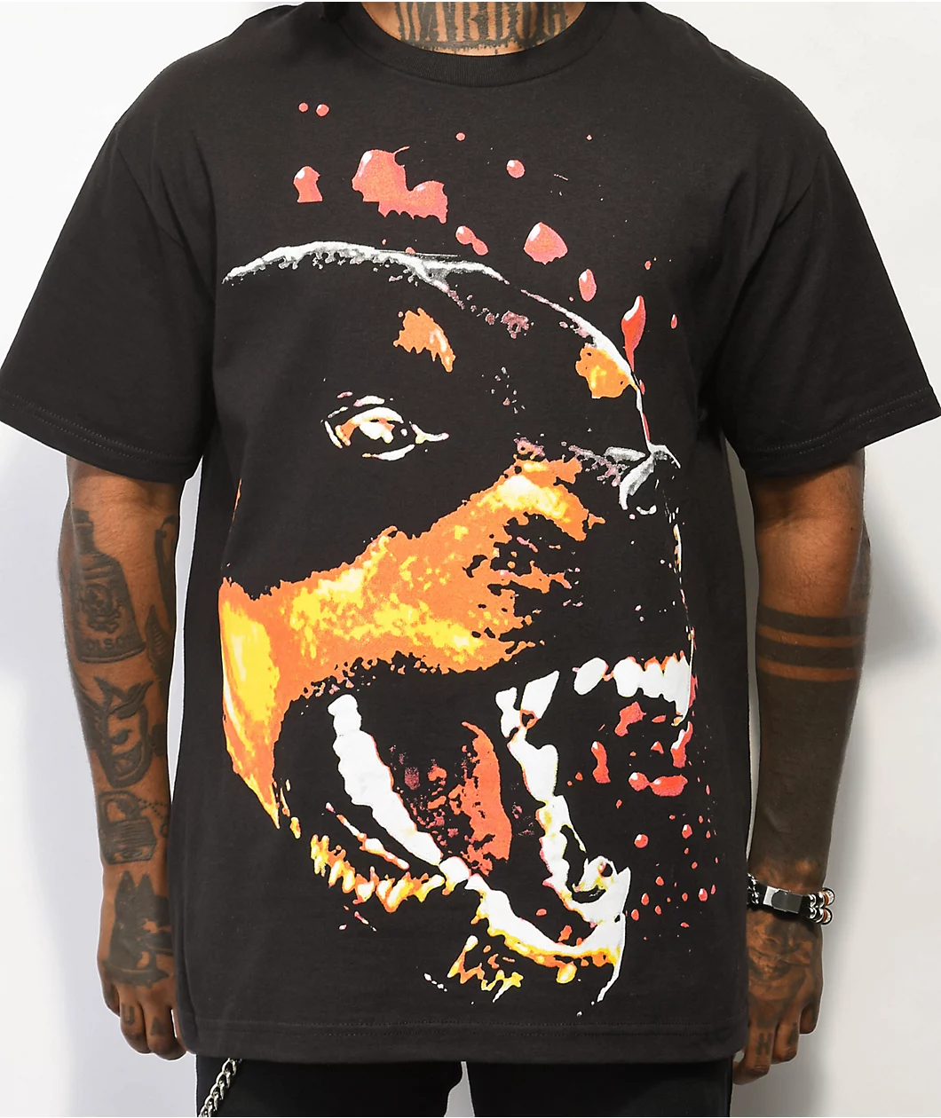 Dog Years Rott Face Black T-Shirt - Image 2