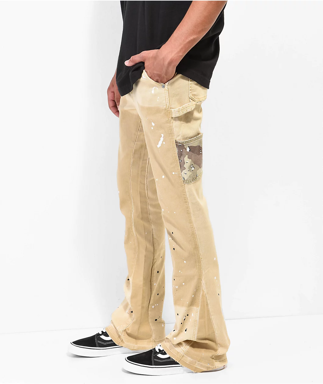EPTM Camo Pocket Khaki Flare Pants - Image 3
