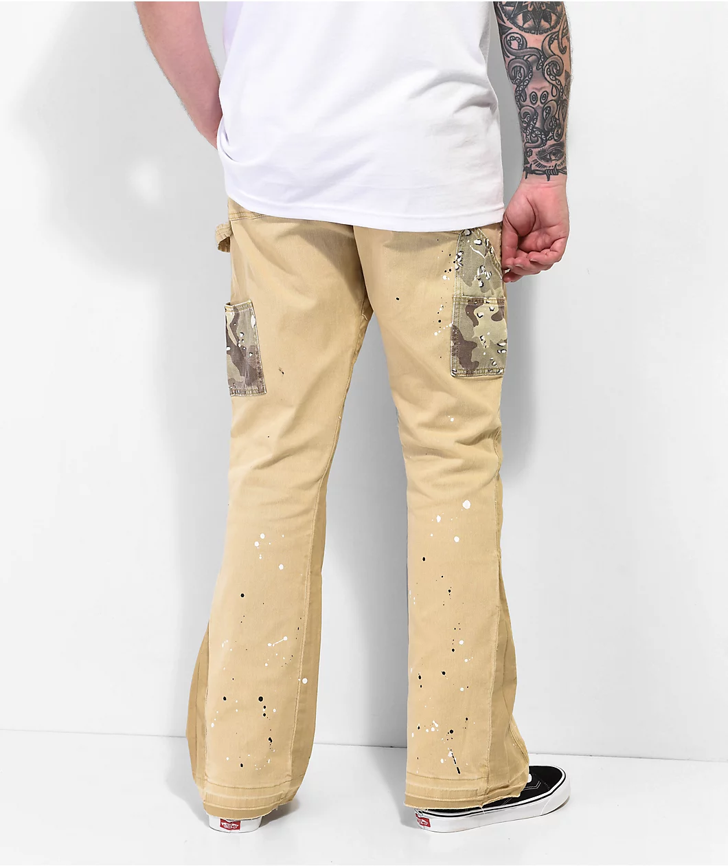 EPTM Camo Pocket Khaki Flare Pants - Image 8