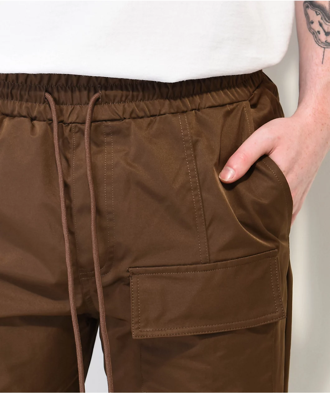 EPTM Dave East Brown Fitted Cargo Pants - Image 5