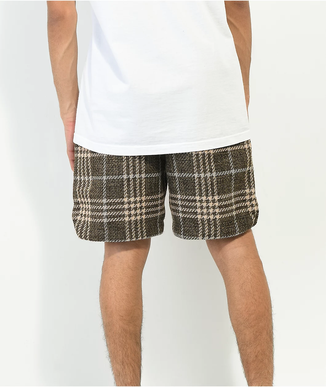 EPTM Tweed Brown Trucker Shorts - Image 4