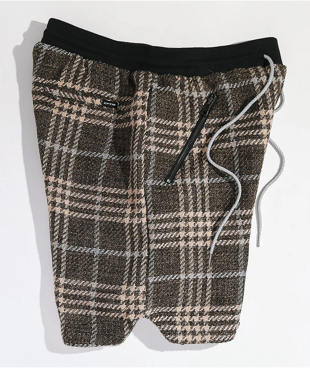 EPTM Tweed Brown Trucker Shorts - Image 5