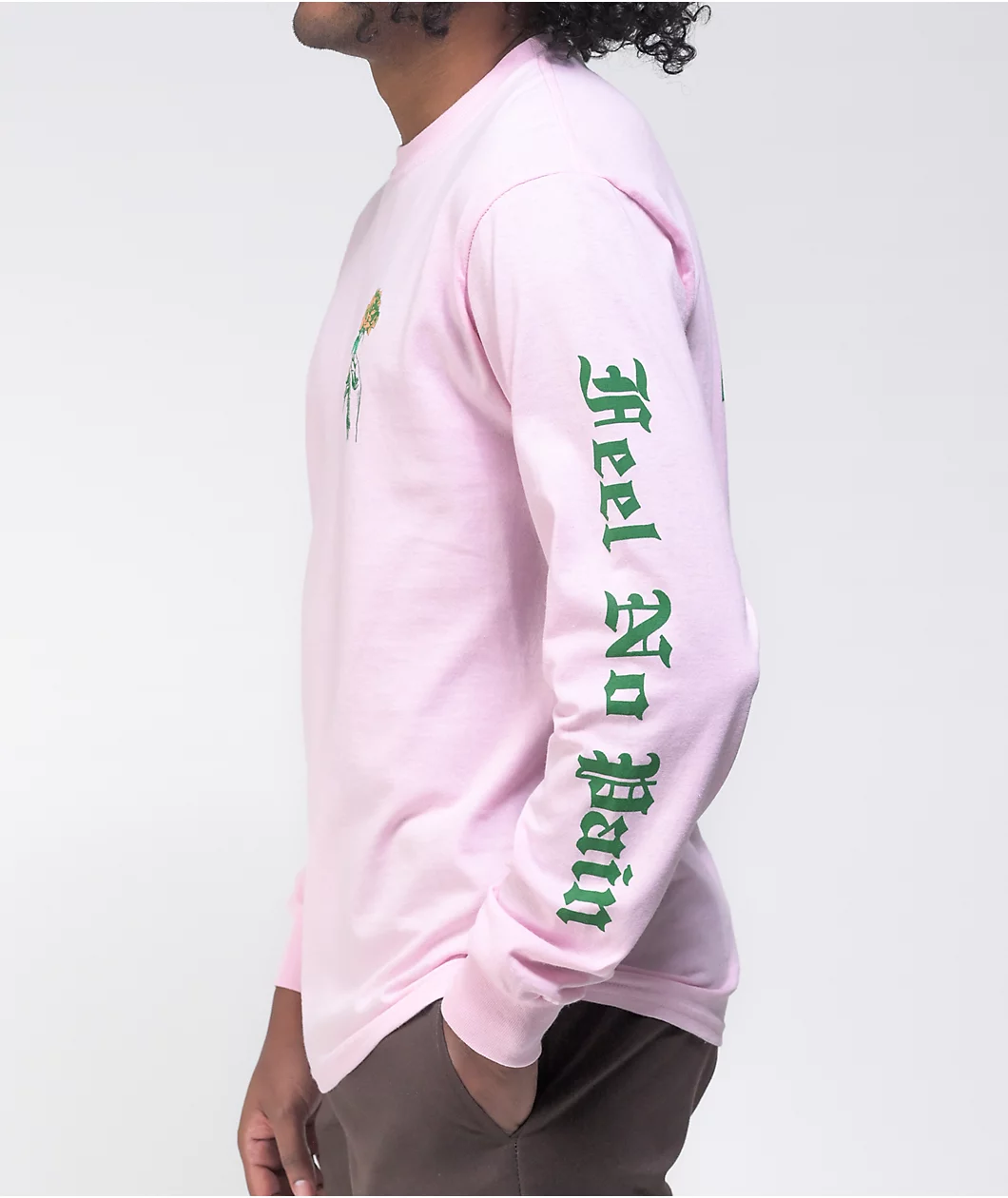 Empyre Feel No Pain Pink Long Sleeve T-Shirt - Image 3