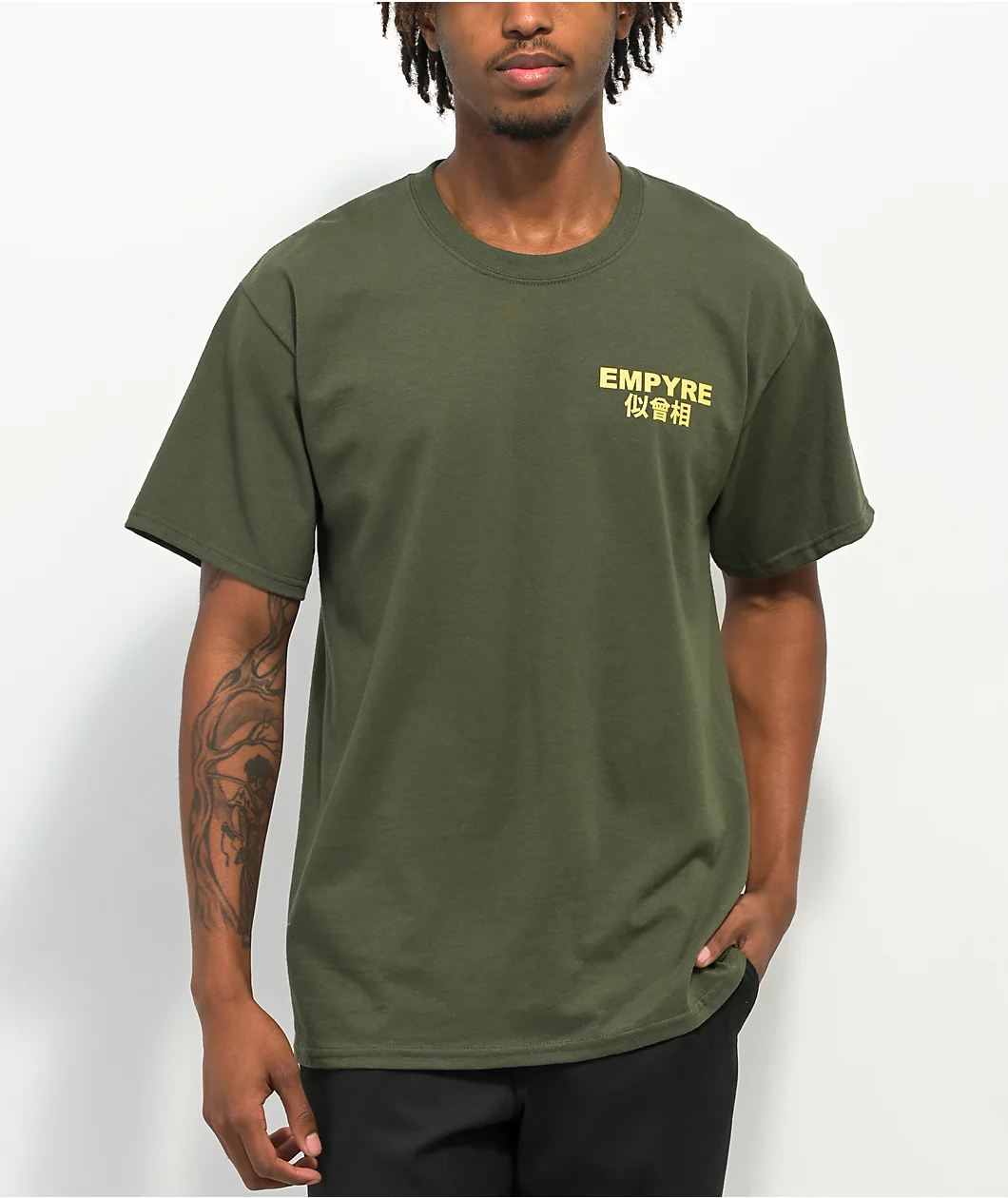 Empyre Goes Around Comes Army Green T-Shirt - Image 2