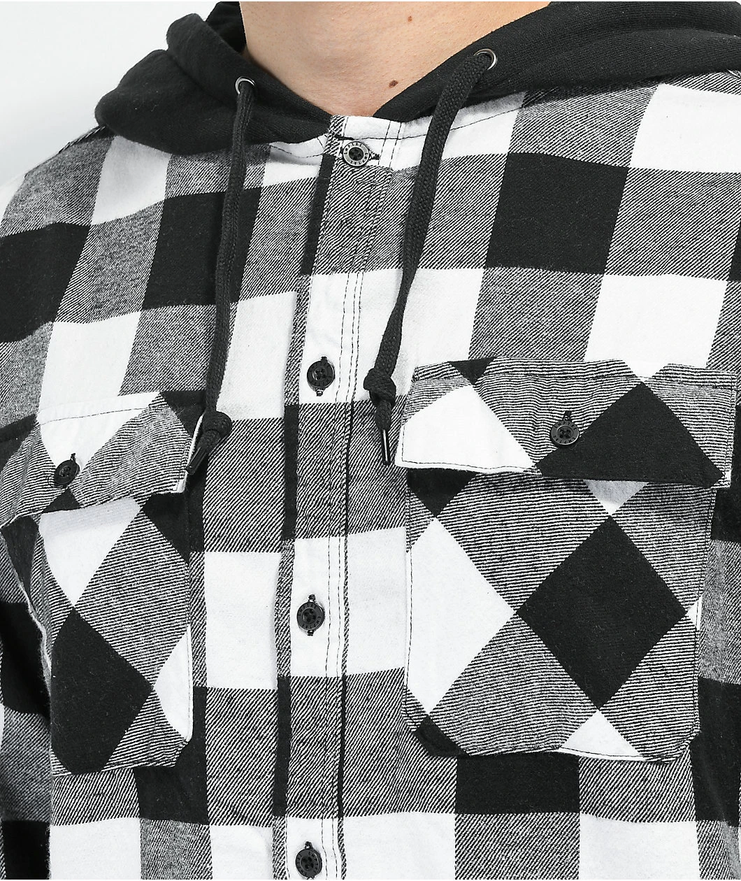 Empyre Prime Black & White Hooded Flannel Shirt - Image 3