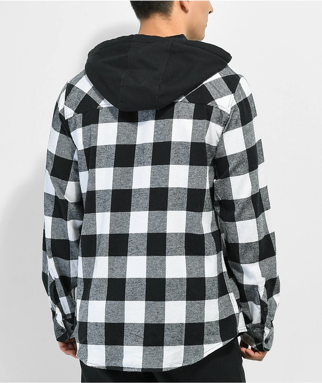 Empyre Prime Black & White Hooded Flannel Shirt - Image 2