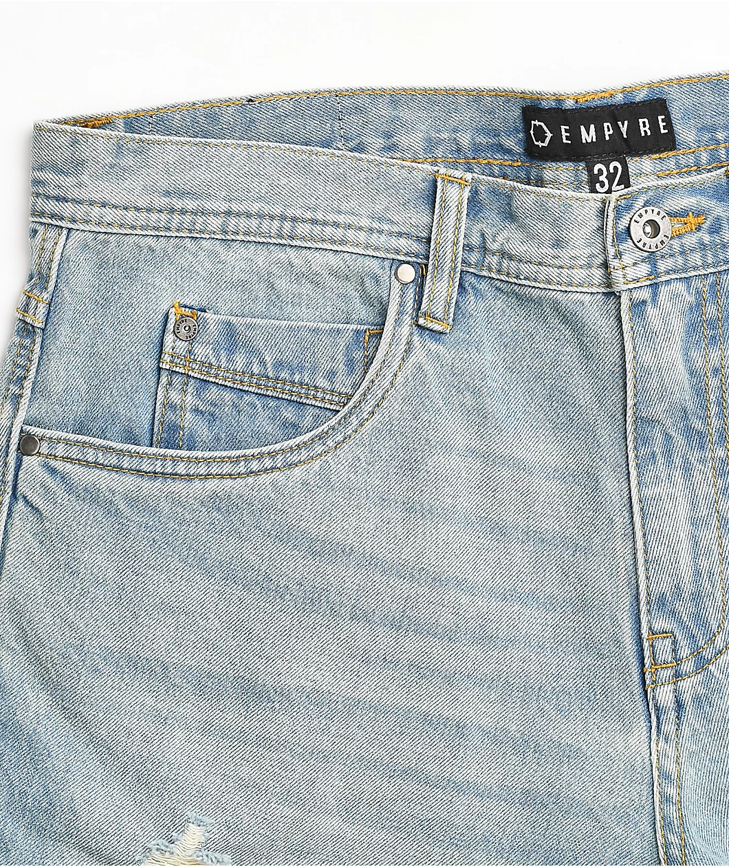 Empyre State Destroyed Denim Shorts - Image 4
