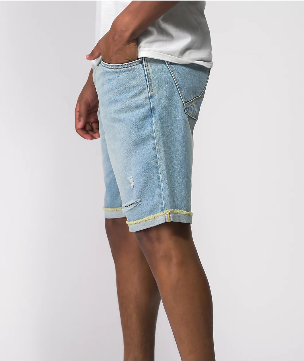 Empyre State Destroyed Denim Shorts - Image 6