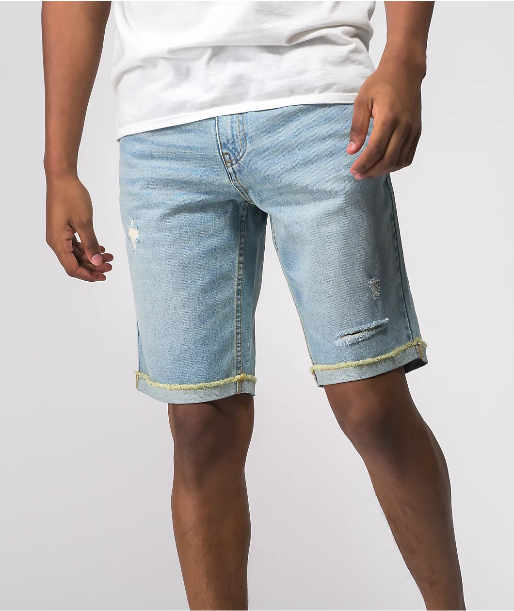 Empyre State Destroyed Denim Shorts - Image 2