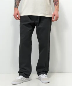 Empyre Tyson Loose Fit Black Elastic Waist Skate Pants