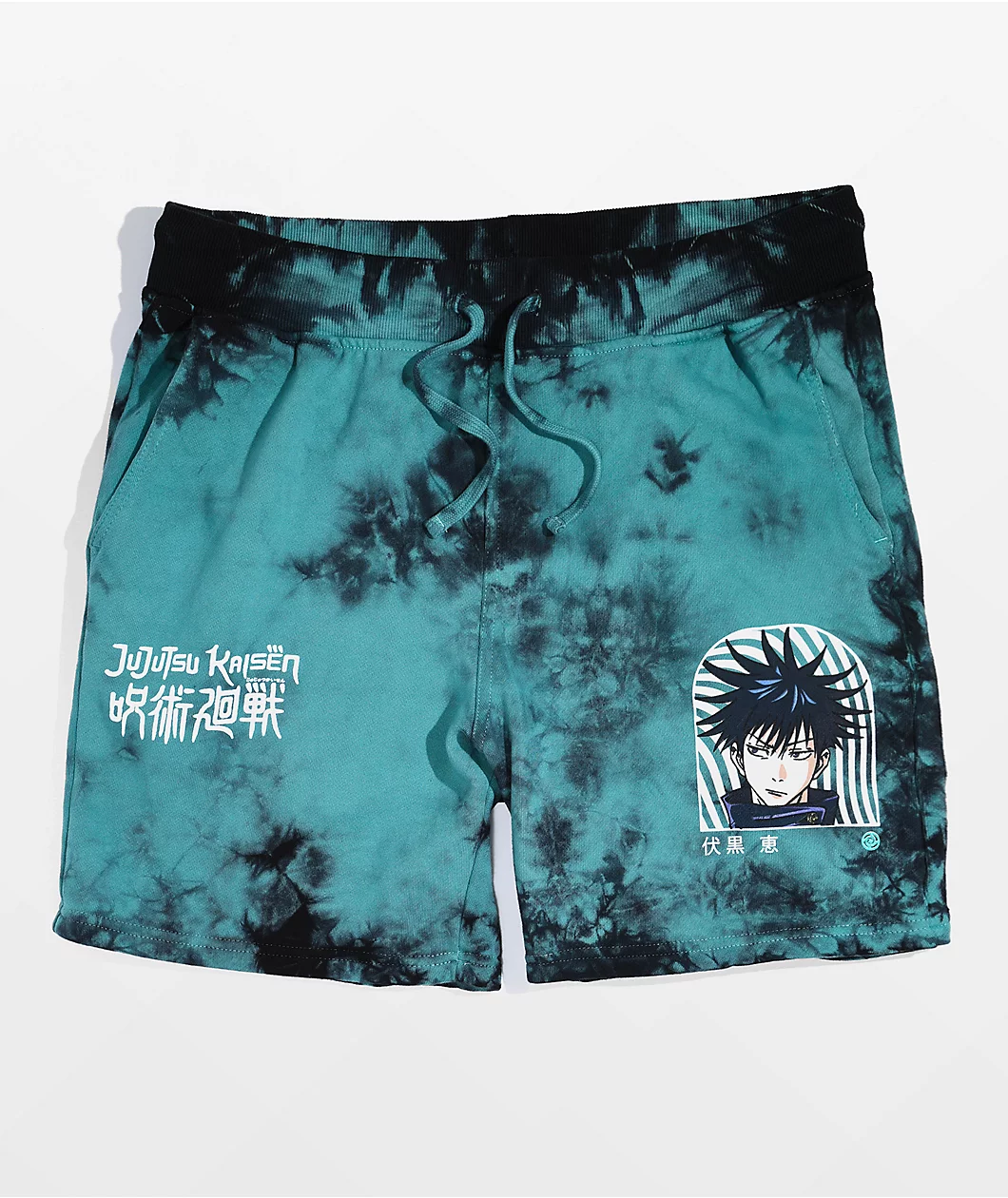 Episode X Jujutsu Kaisen Megumi Green Tie Dye Sweat Shorts