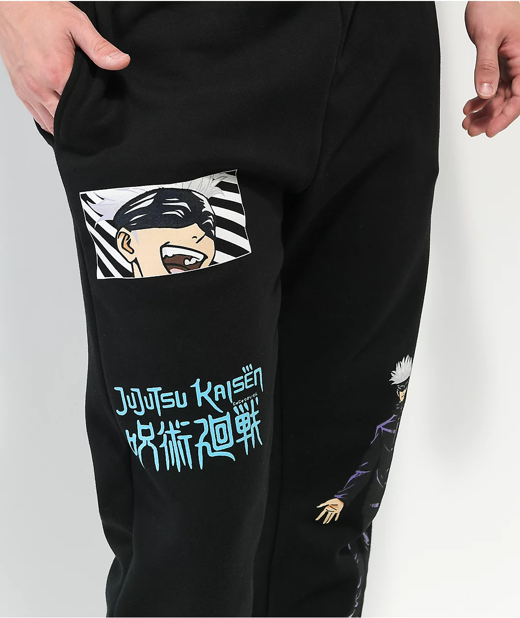 Episode X Jujutsu Kaisen Standing Gojo Black Sweatpants - Image 3
