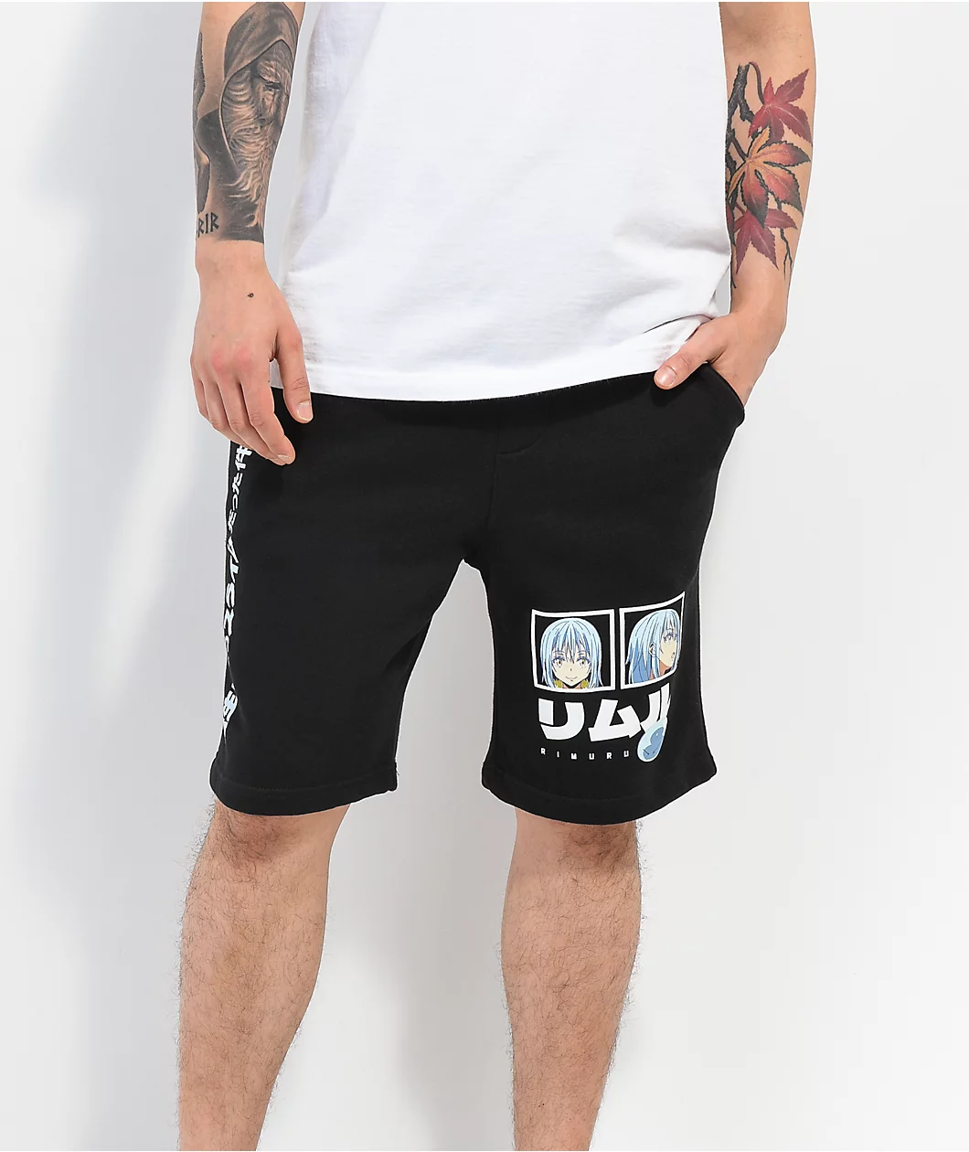 Episode X That Time I Got Reincarnated As A Slime Rimuru Black Sweat Shorts - Image 2