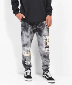 Episode X Jujutsu Kaisen Black Tie Dye Sweatpants