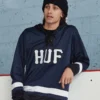 HUF Navy Hooded Hockey Jersey