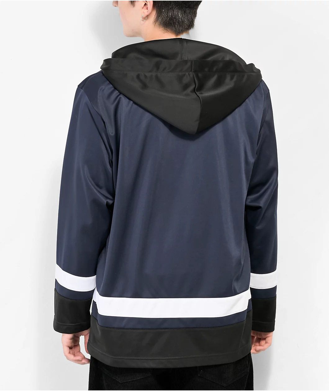 HUF Navy Hooded Hockey Jersey - Image 3
