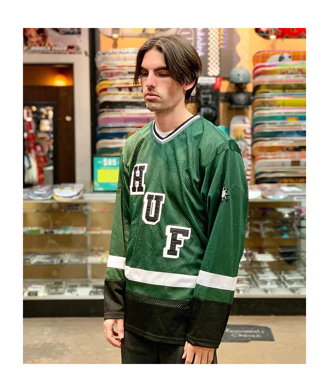 HUF Star Green & White Hockey Jersey - Image 7