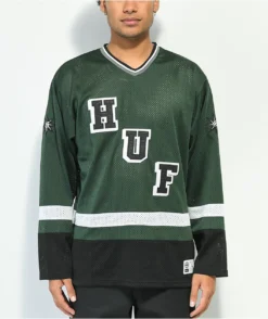 HUF Star Green & White Hockey Jersey
