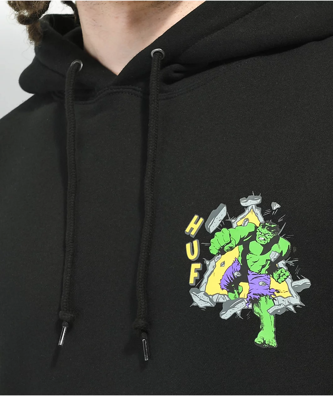 HUF X Hulk TT Black Hoodie - Image 3