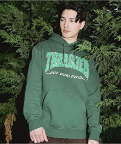 HUF X THRASHER Bayview Forest Green Hoodie