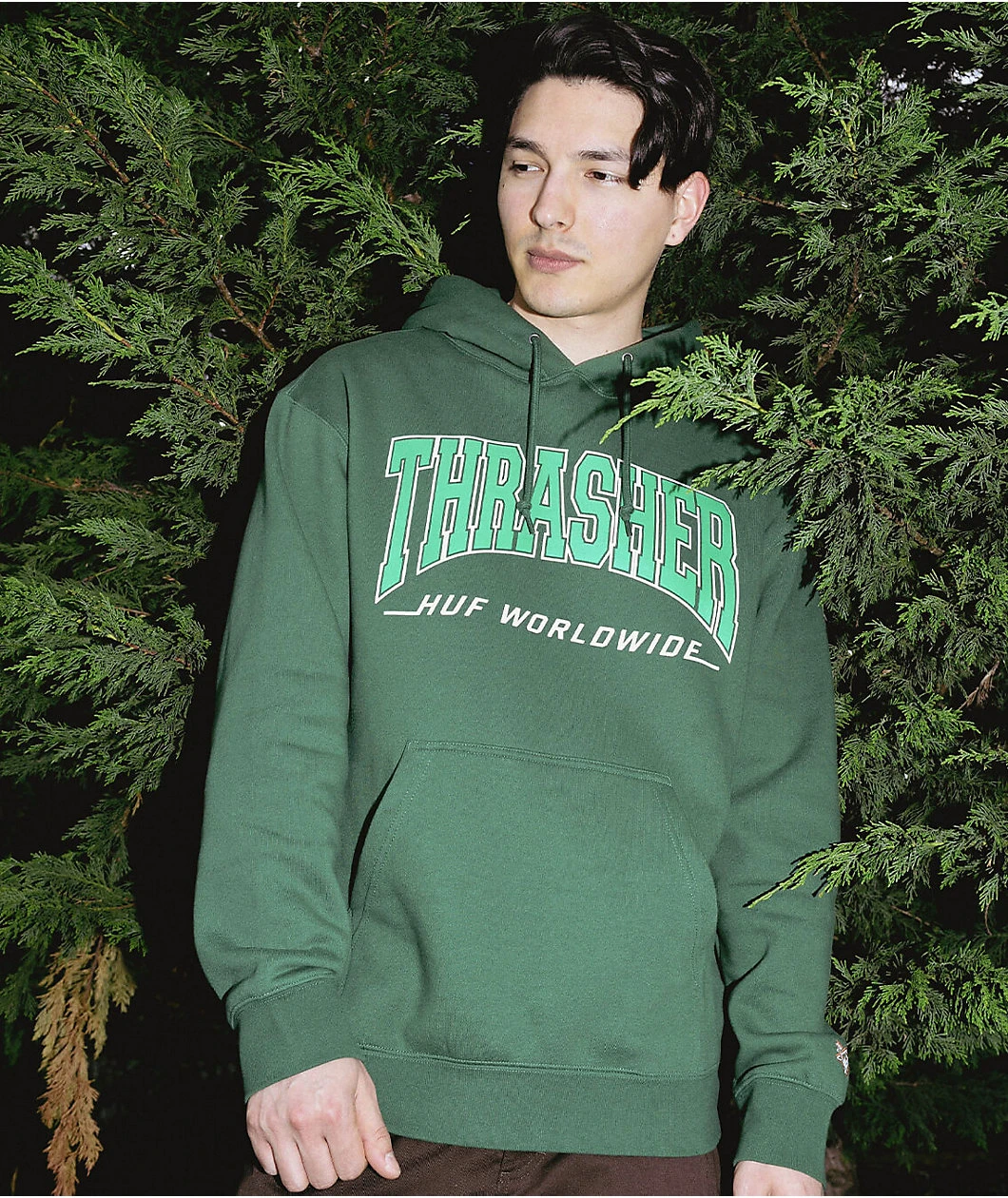 HUF X THRASHER Bayview Forest Green Hoodie