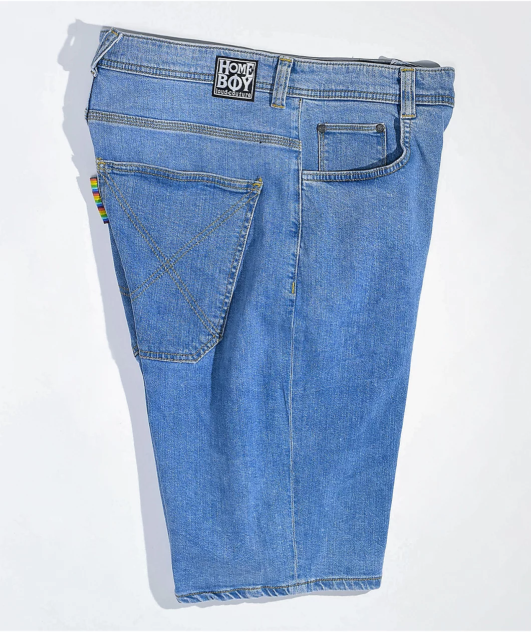 Homeboy Moon X-Tra Baggy Blue Denim Shorts - Image 4