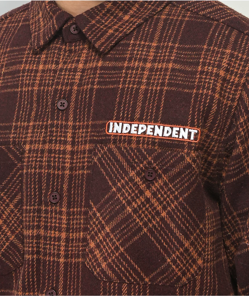 Independent Mesa Brown Flannel Shirt - Image 3