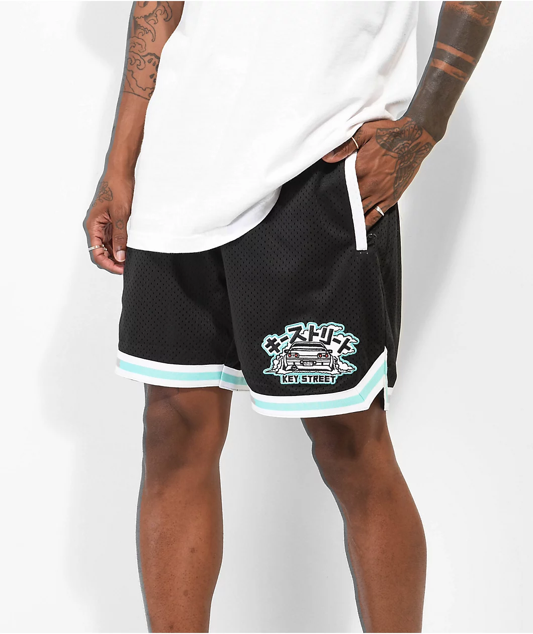 Key Street Black Basketball Shorts - Image 2
